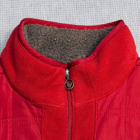 Columbia Womens Red Vest Full Zip Pockets Fleece Lined Mock Neck Size Medium - Picture 6 of 14